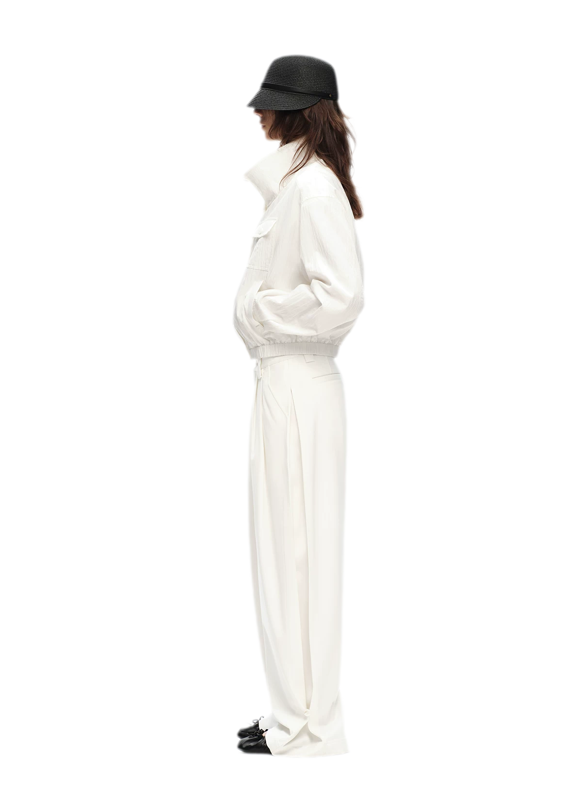 Lightweight High-Collar Cropped Jacket