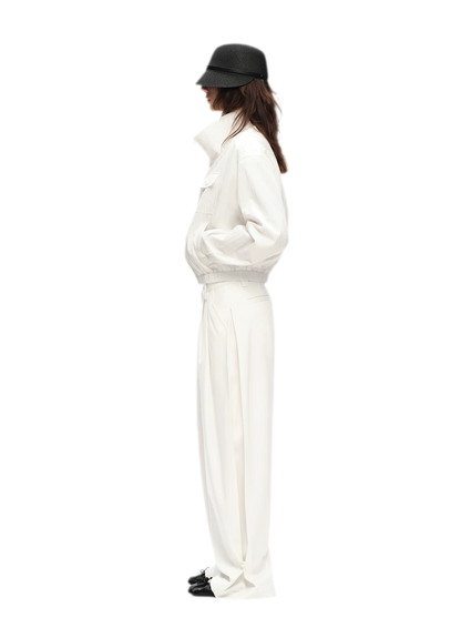 Lightweight High-Collar Cropped Jacket