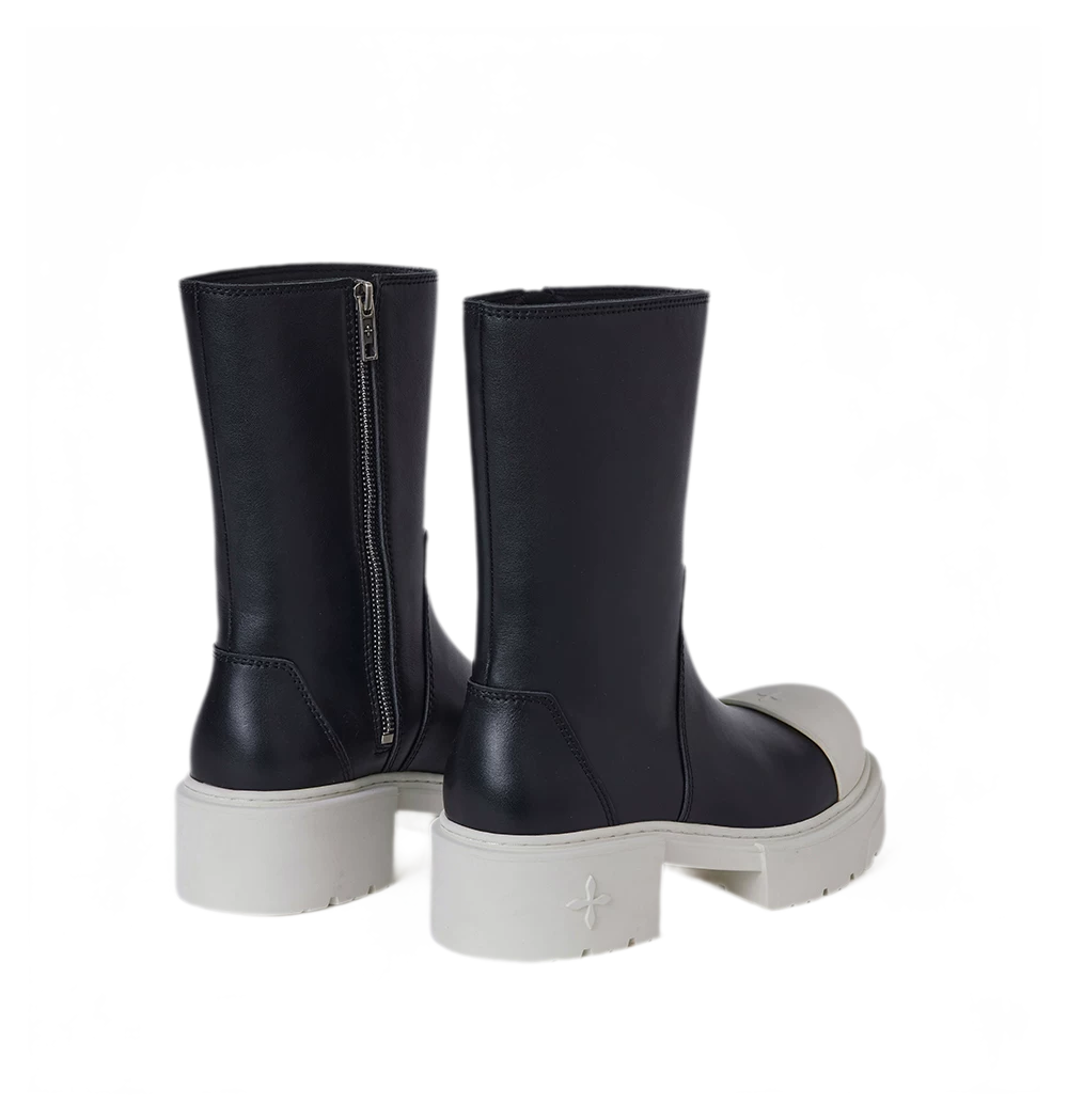 Mid-Calf Leather Boots