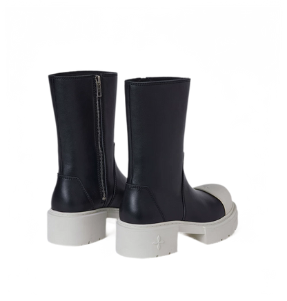 Mid-Calf Leather Boots