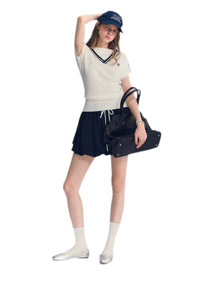 Contrast Trim Knit Top
