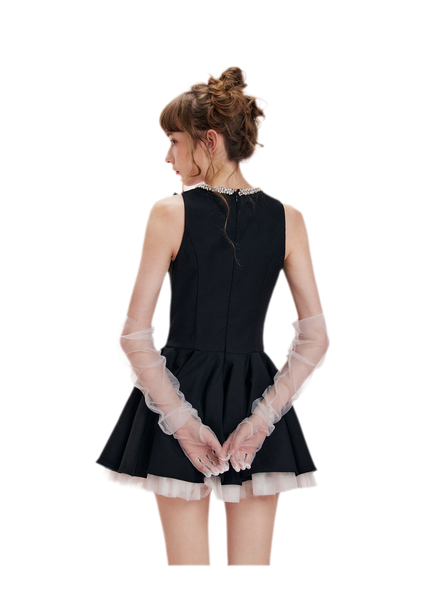 Beaded Bow A-Line Dress