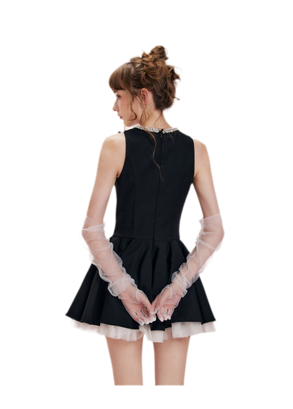 Beaded Bow A-Line Dress