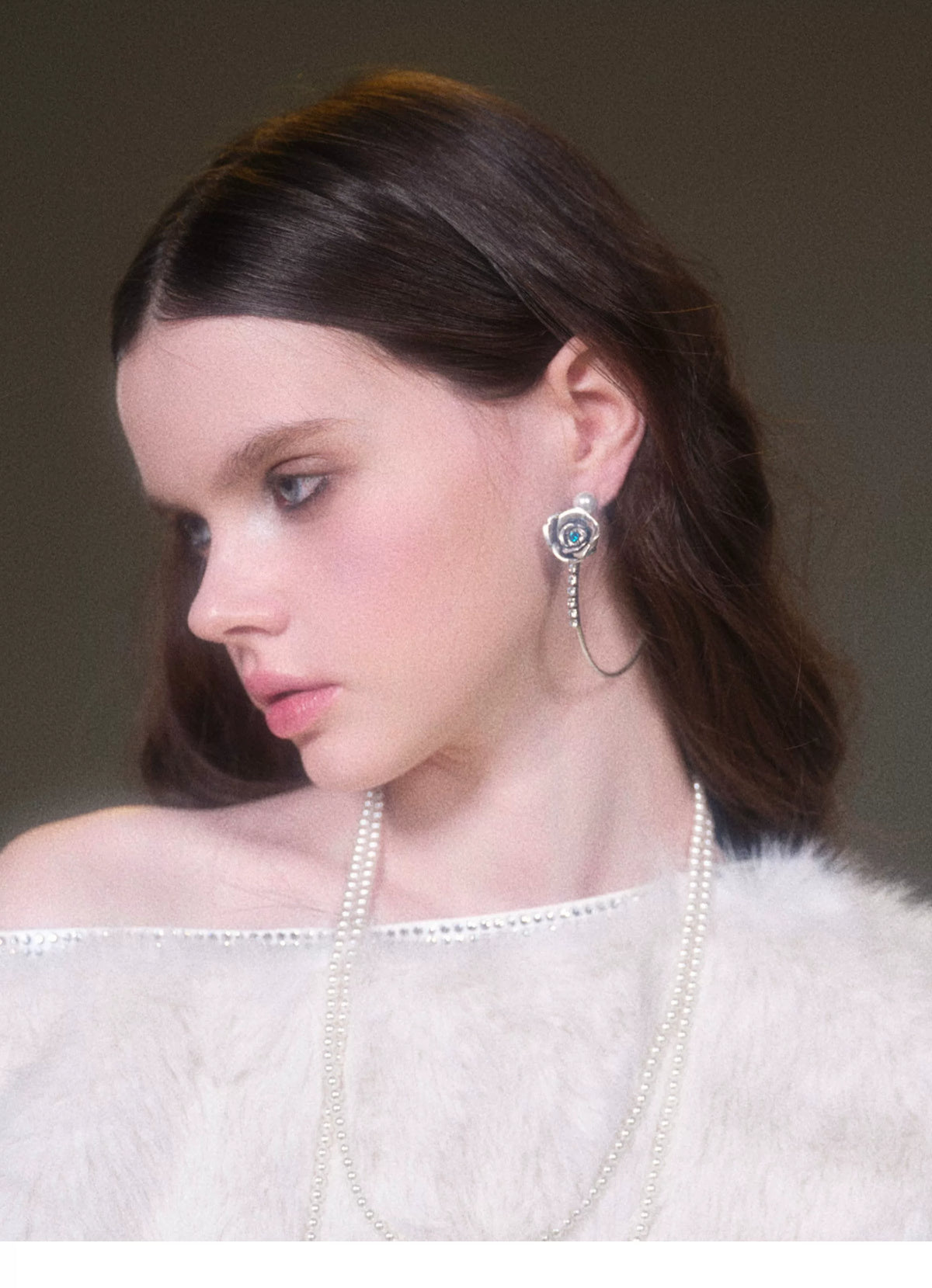 Crystal Floral Hoop Earrings