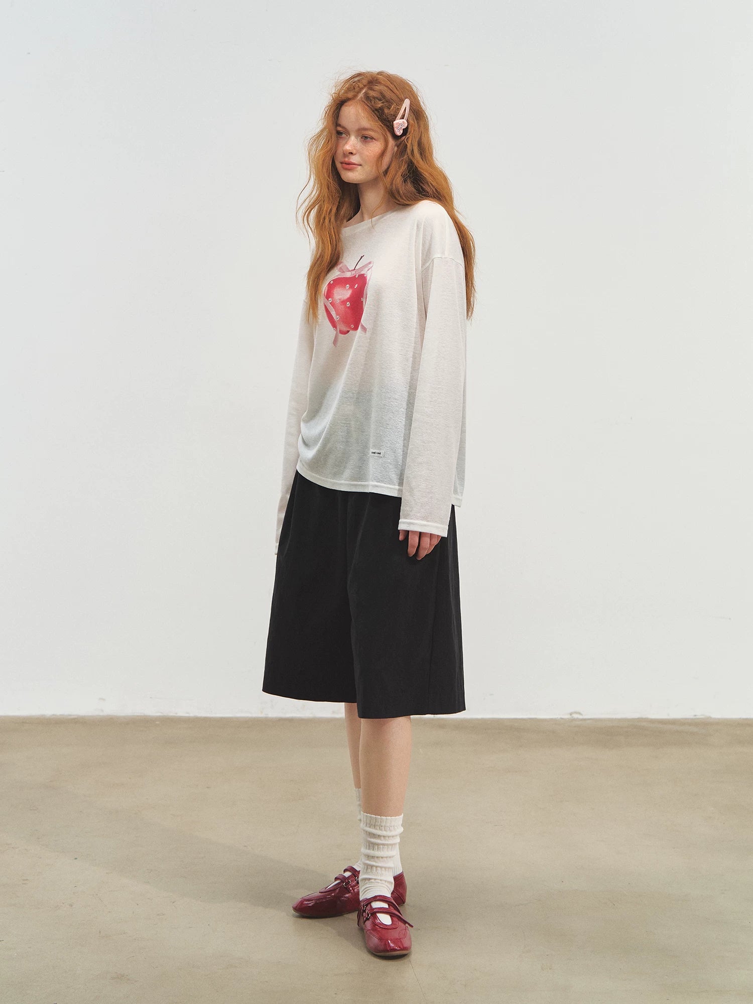 Relaxed Tie Sheer Mesh Long Sleeve T-Shirt