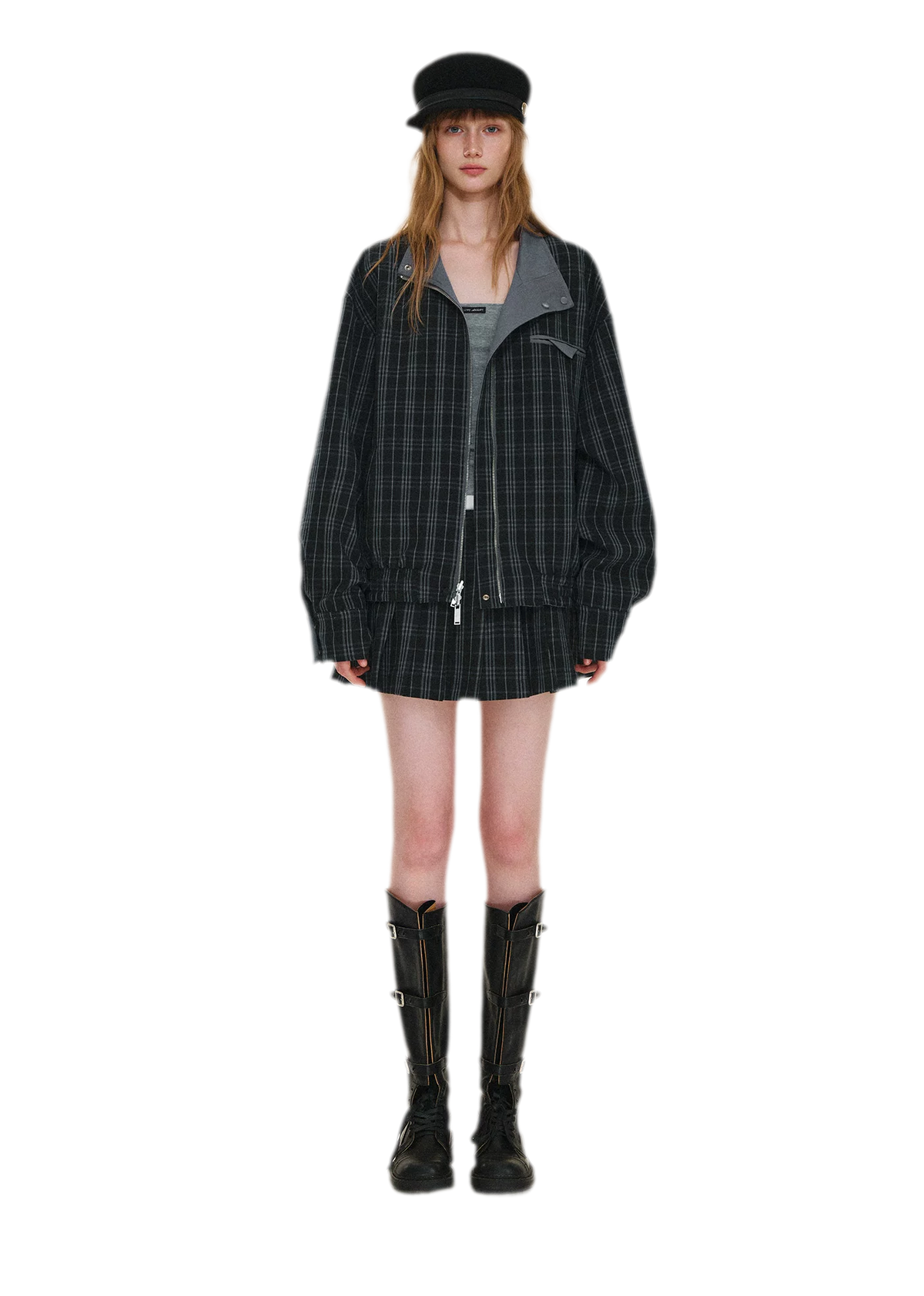 Reversible Plaid Boxy Jacket