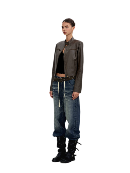 Vintage Wash Wide-Leg Jeans