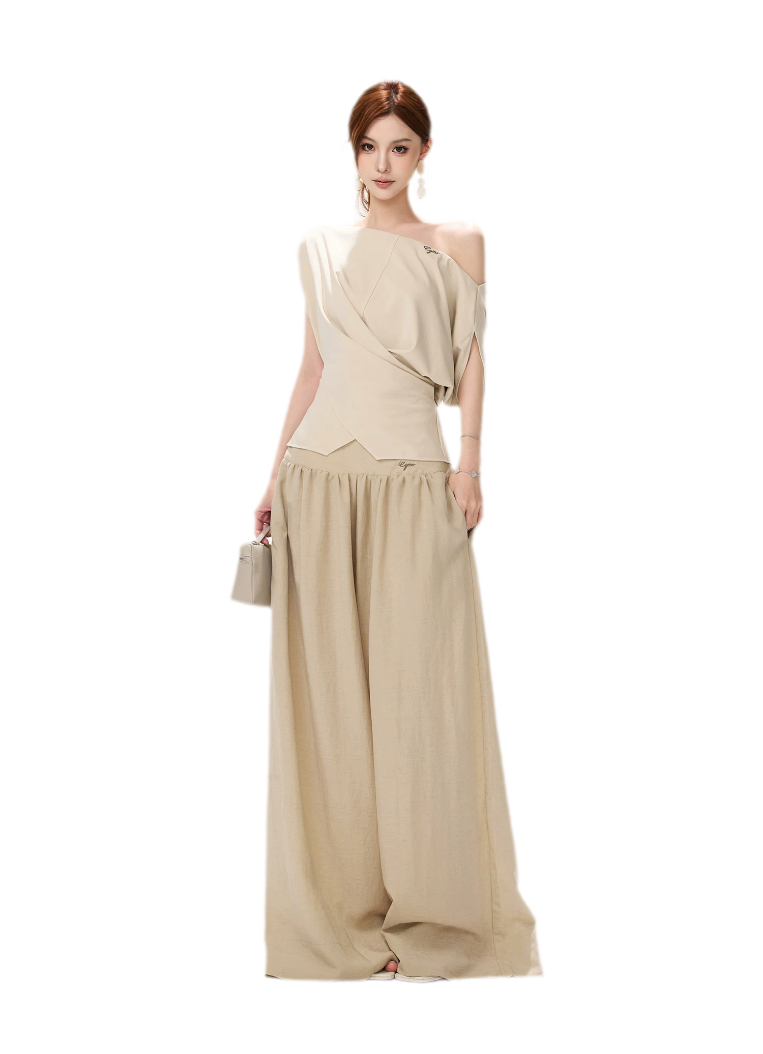 Lyocell Asymmetric Wrap Knit Top