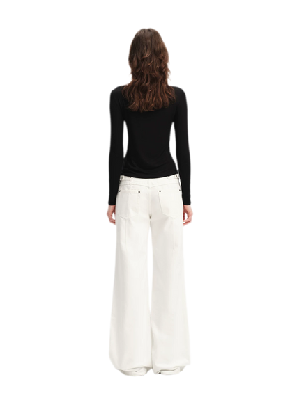 Pure Cotton Wide-Leg Jeans