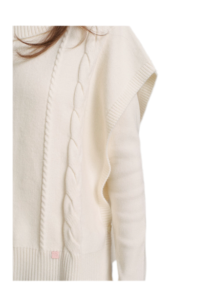 Zweiteiliges Zopfmuster-Cape-Set