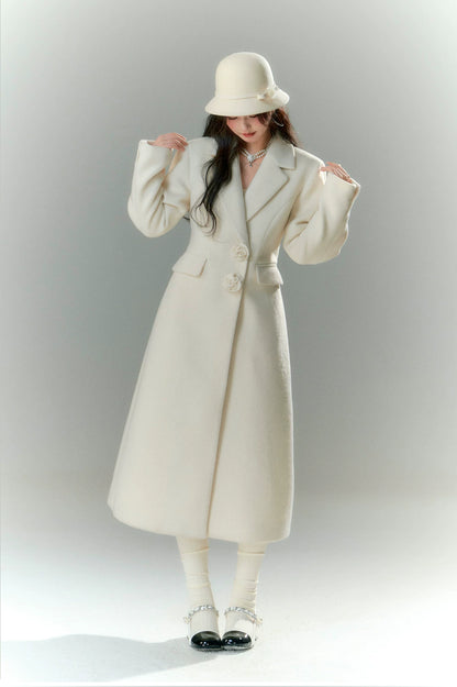 Long-Pile Wool Cape Coat
