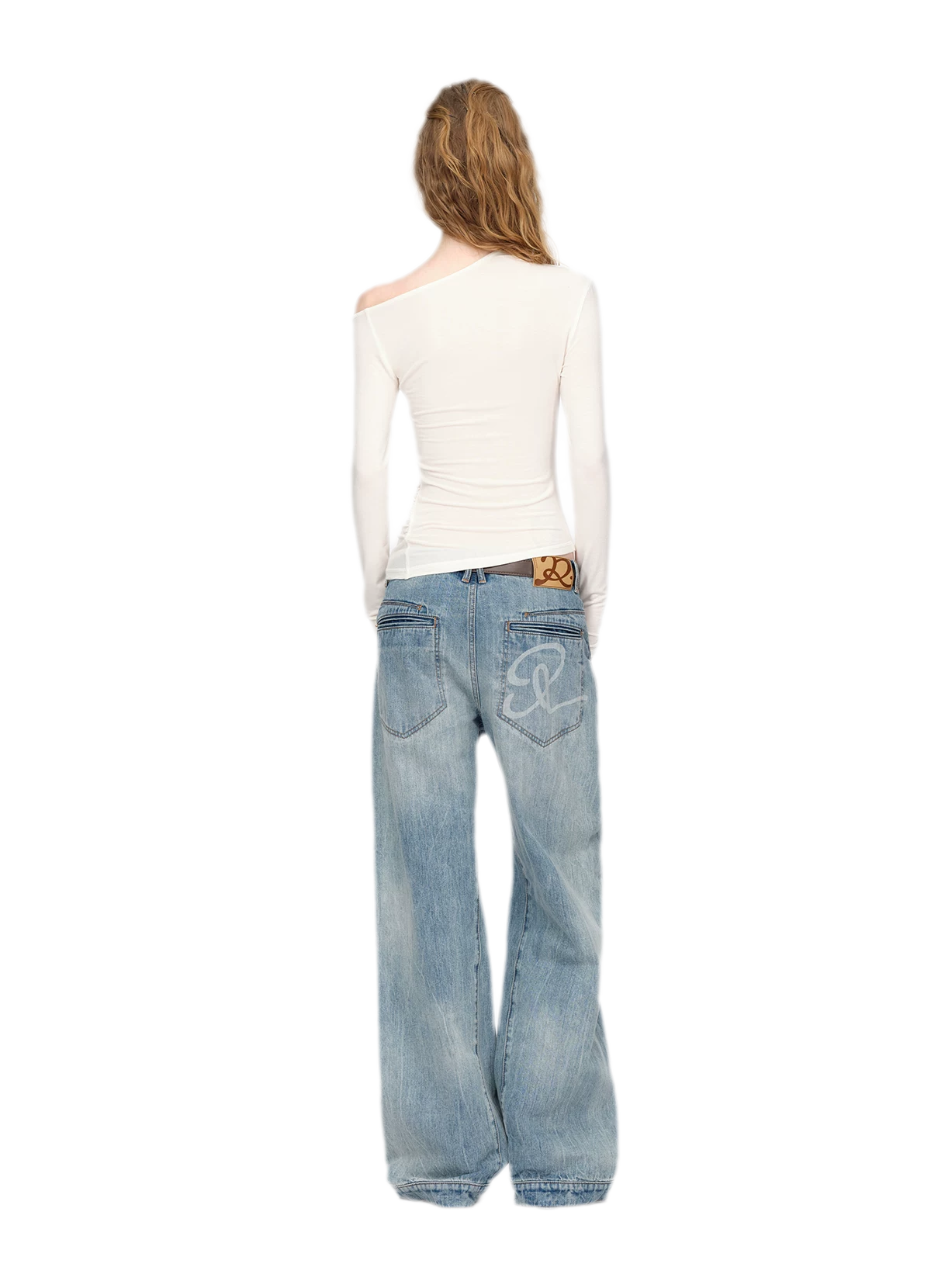 Wool Blend One-Shoulder Top