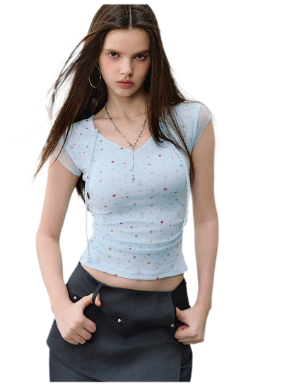 Printed Mesh T-Shirt