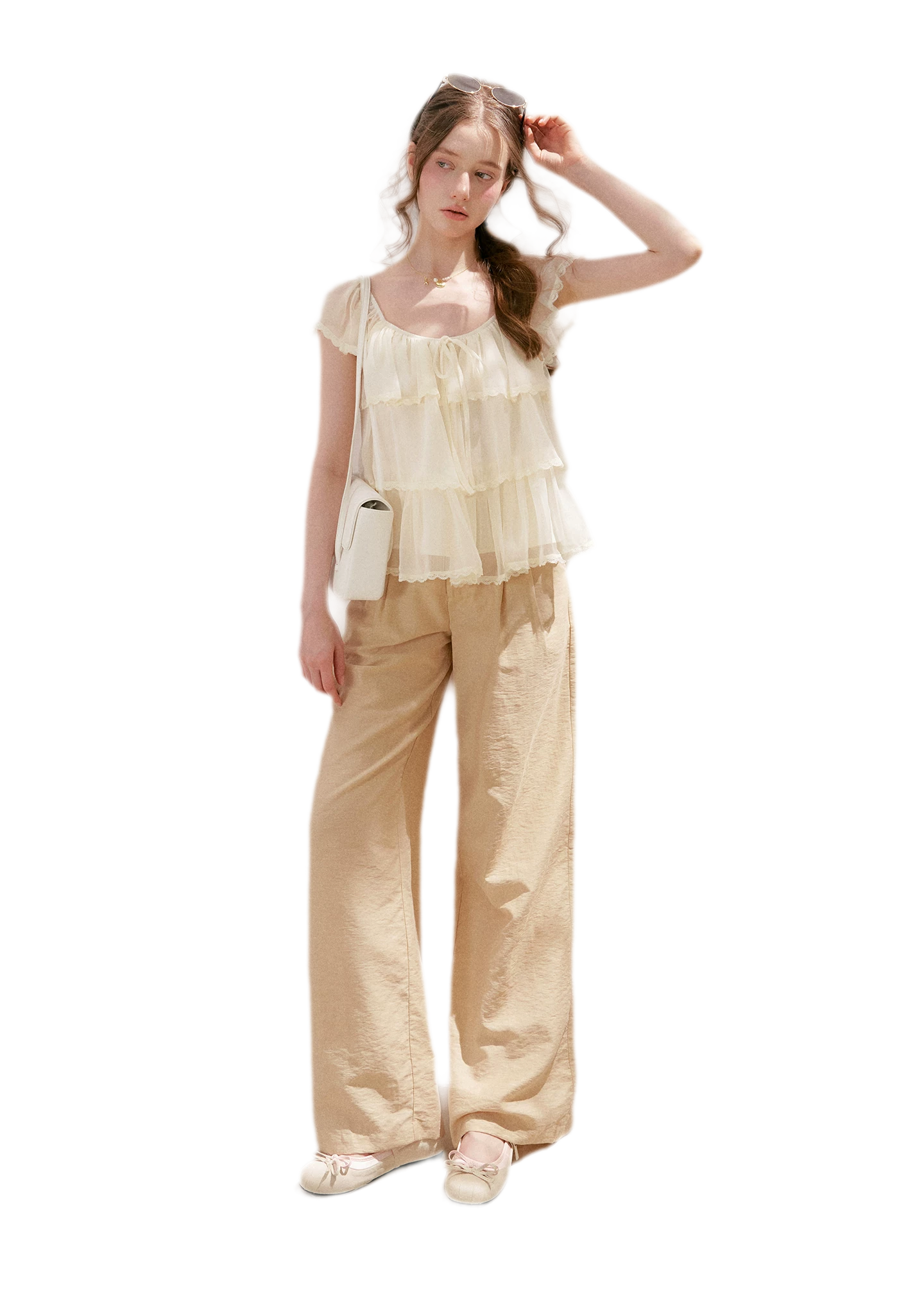 Tiered Ruffle Chiffon Blouse