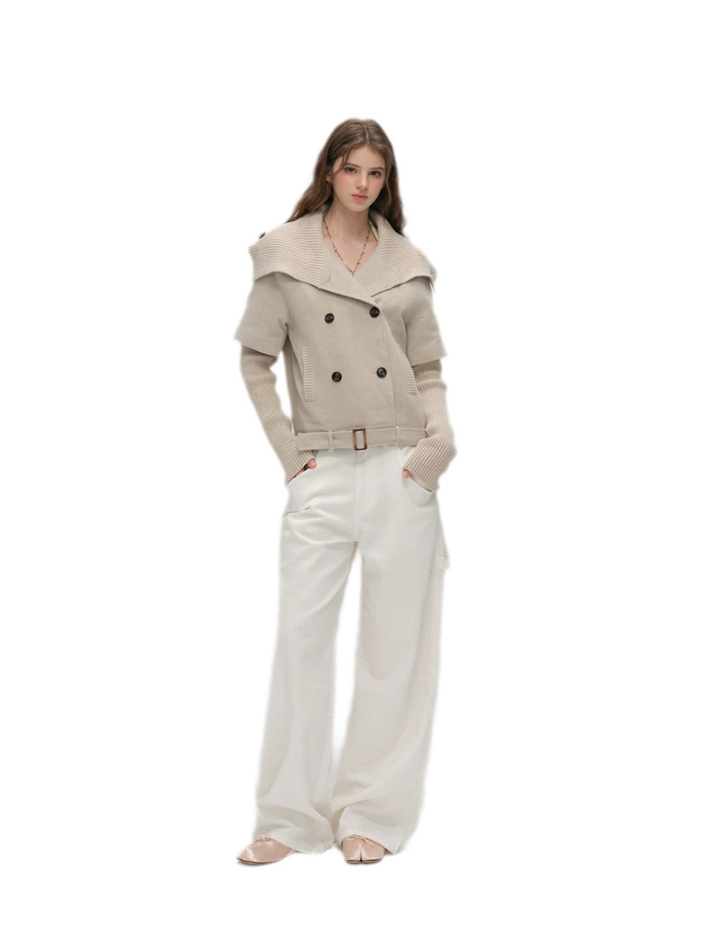 Cape Collar Cropped Jacket