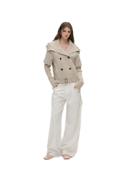 Cape Collar Cropped Jacket