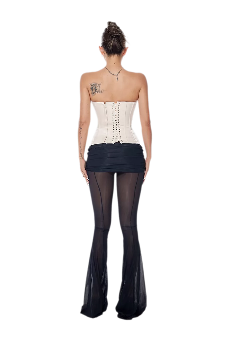 Sheer Mesh Flared Pants