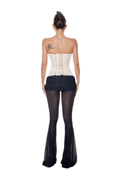 Sheer Mesh Flared Pants