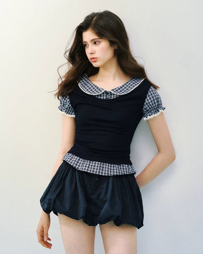 High-Intellect Tencel Wool Faux Two-Piece T-Shirt