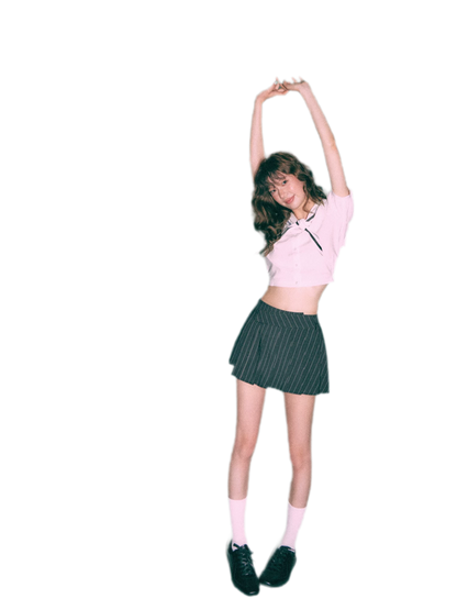 Striped Pleated Skort