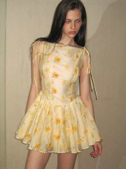 Daisy Embroidered Mini Dress