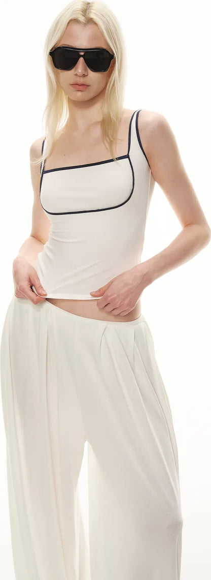 Tencel Blend Relaxed Wide-Leg Pants