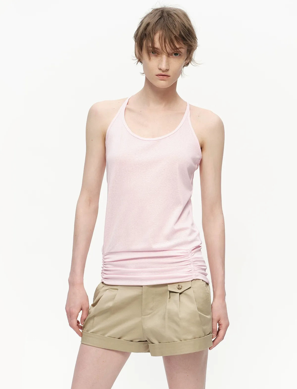 Lyocell Ruched Racerback Tank