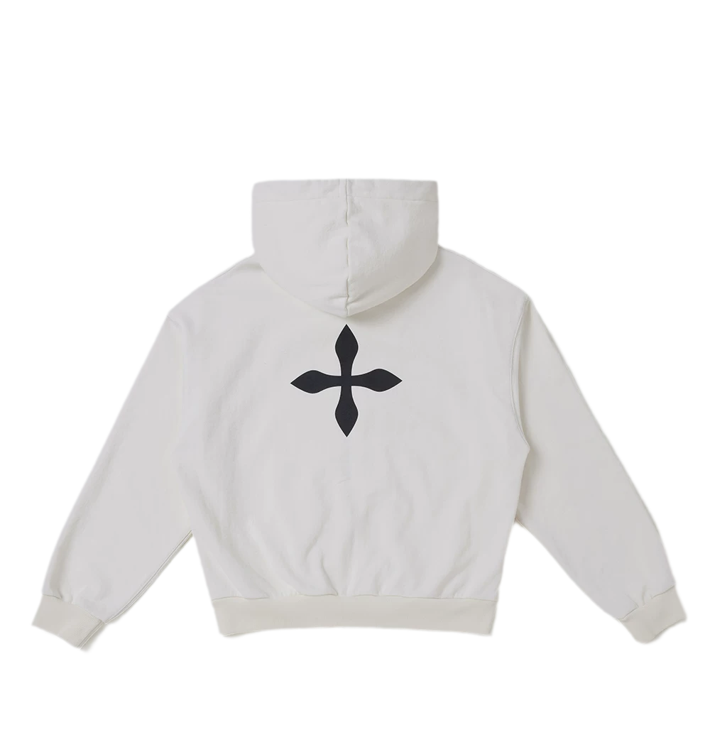 Cross Statue Oversized Zip-Up Hoodie