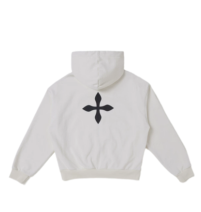 Cross Statue Oversized Zip-Up Hoodie