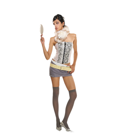 Snakeskin Lace Boned Bustier Top