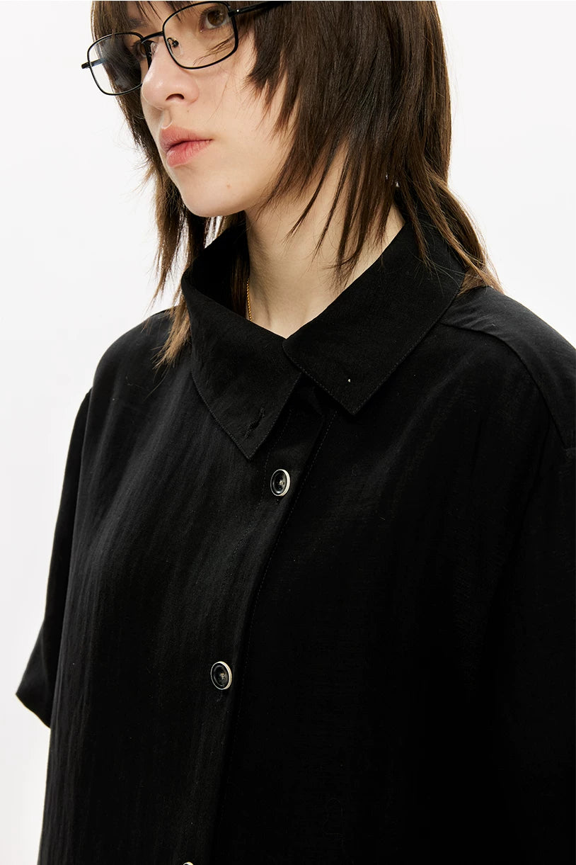 Lyocell Linen Stand Collar Shirt