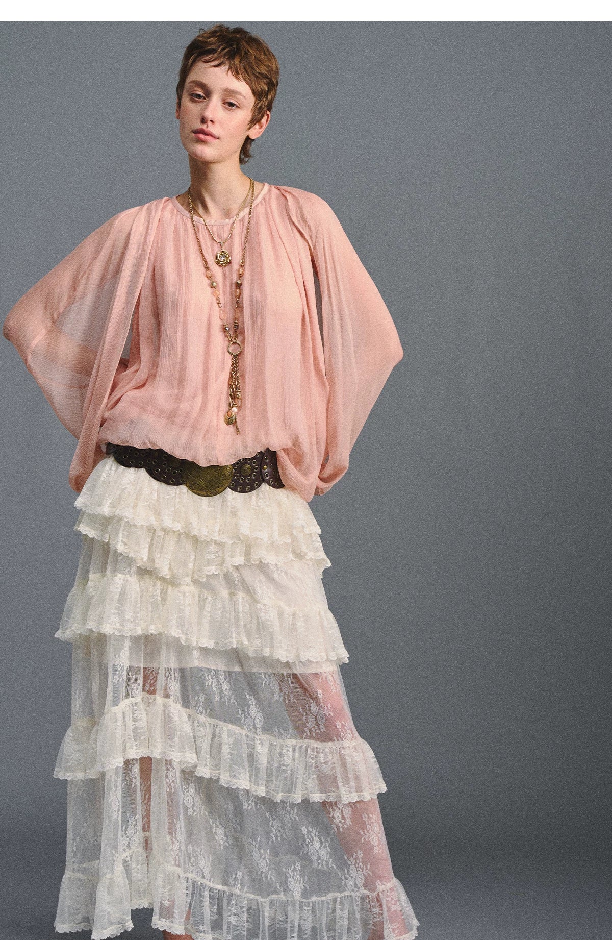 Cape Chiffon Blouse
