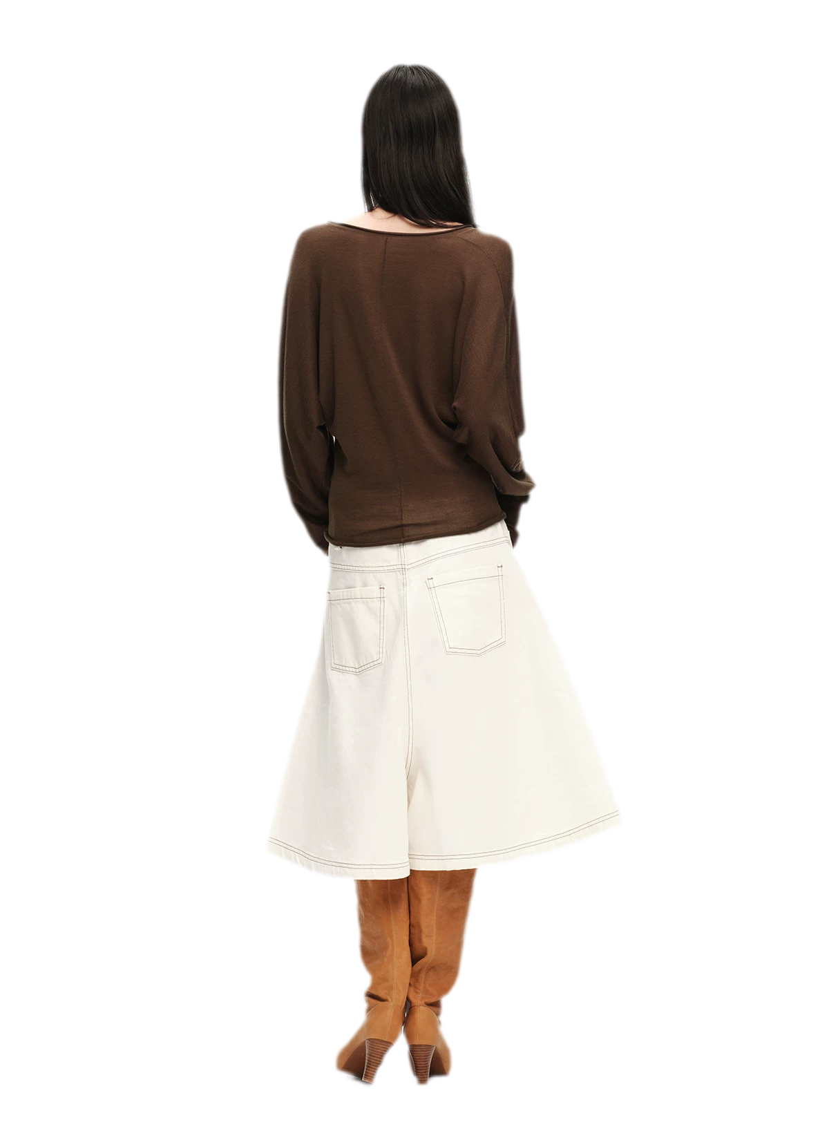 Lyocell Wool V-Neck Top