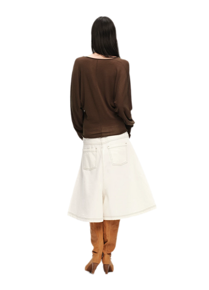 Lyocell Wool V-Neck Top