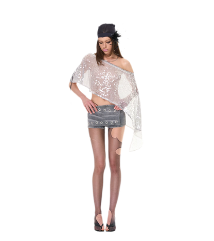 Shimmering Asymmetric Cover-Up