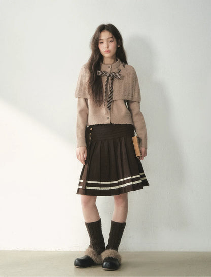Cable Knit Cape Cardigan Set