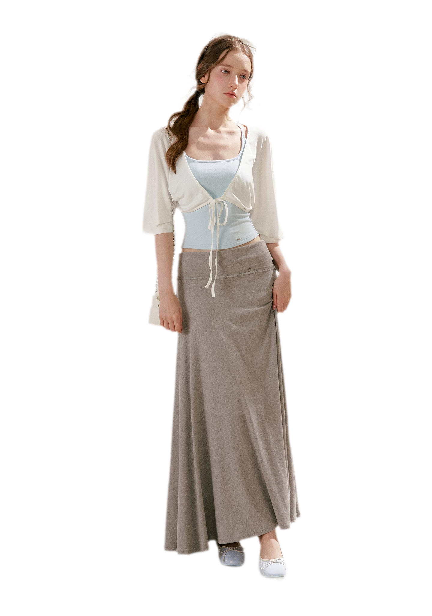 Airy Cloud Feel Halter U-Neck Vest and Batwing
