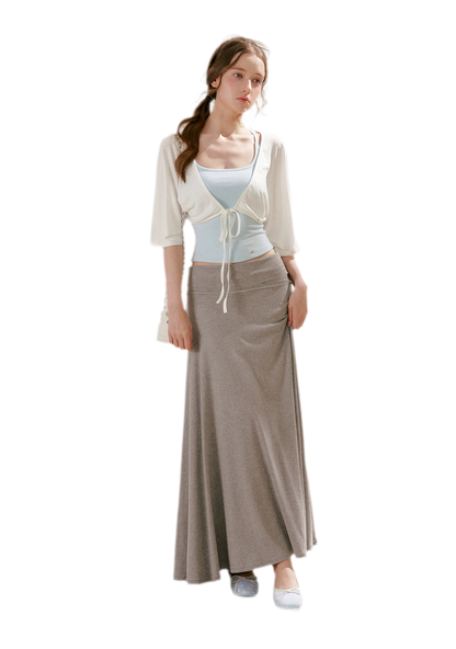 Airy Cloud Feel Halter U-Neck Vest and Batwing