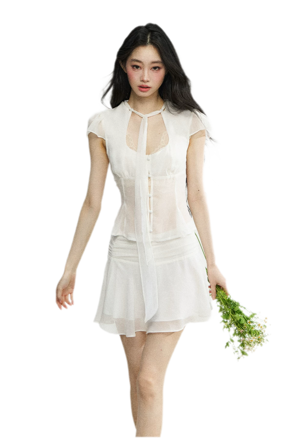 Faux Silk Top Skirt