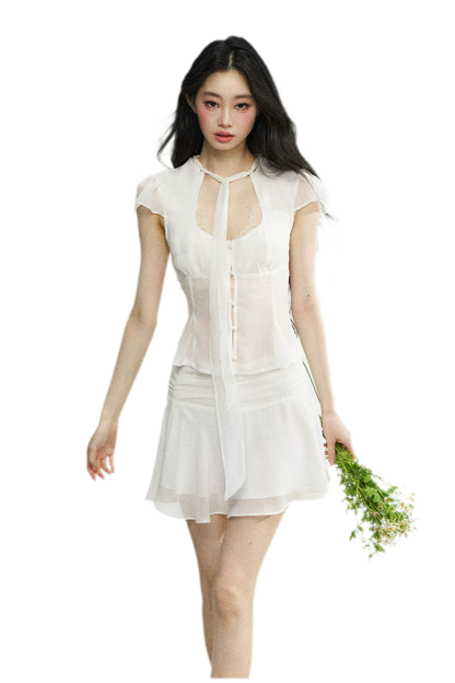 Faux Silk Top Skirt