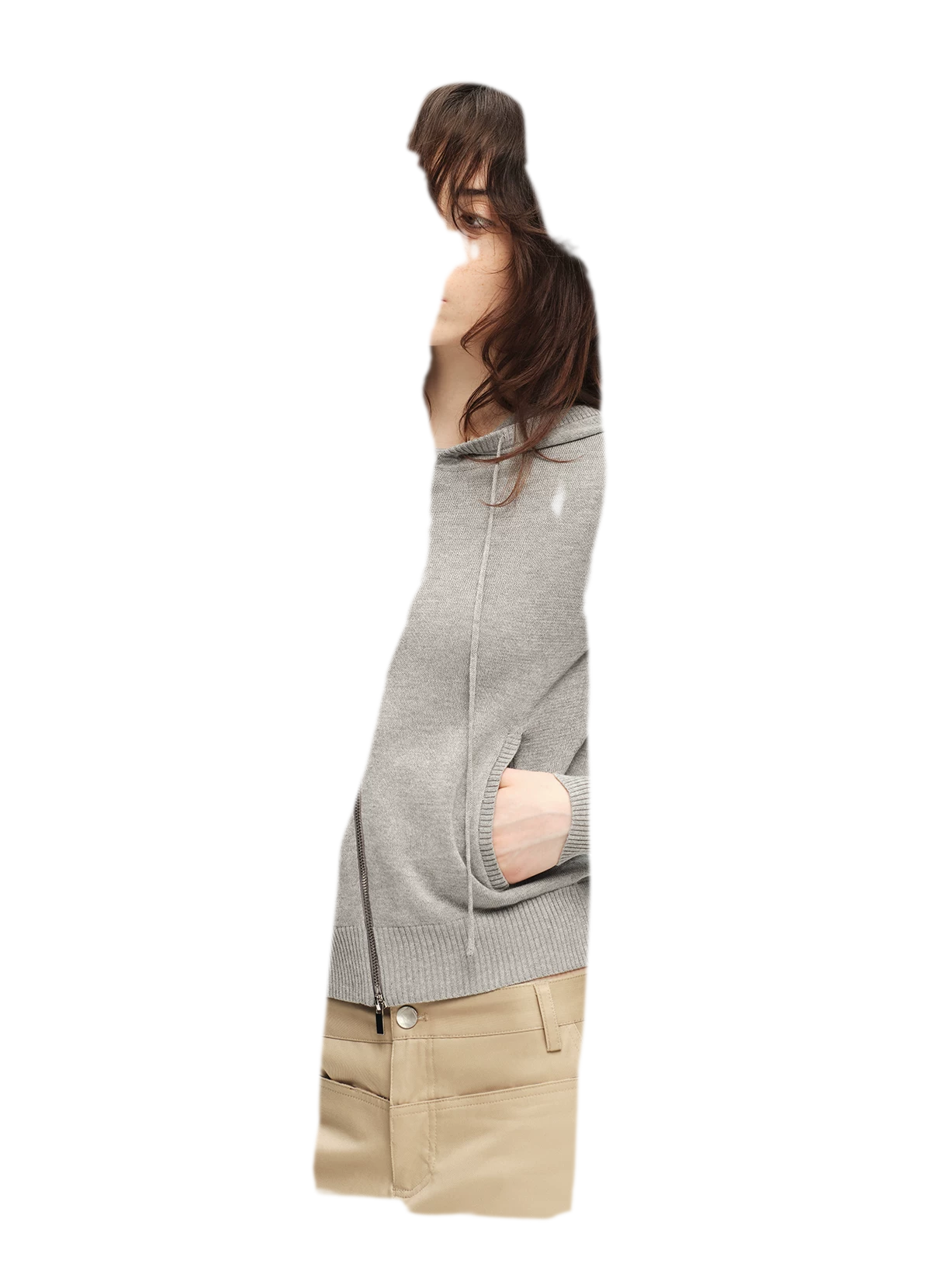 Viscose Honeycomb Hooded Cardigan