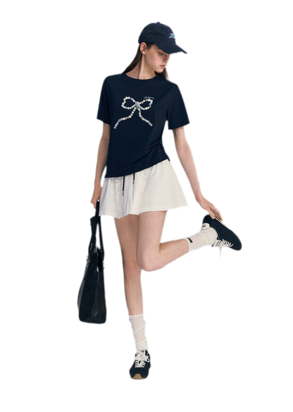 Hand-Sewn Bow T-Shirt