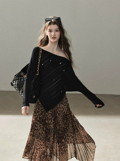 Asymmetric Cutout Relaxed Knit Top