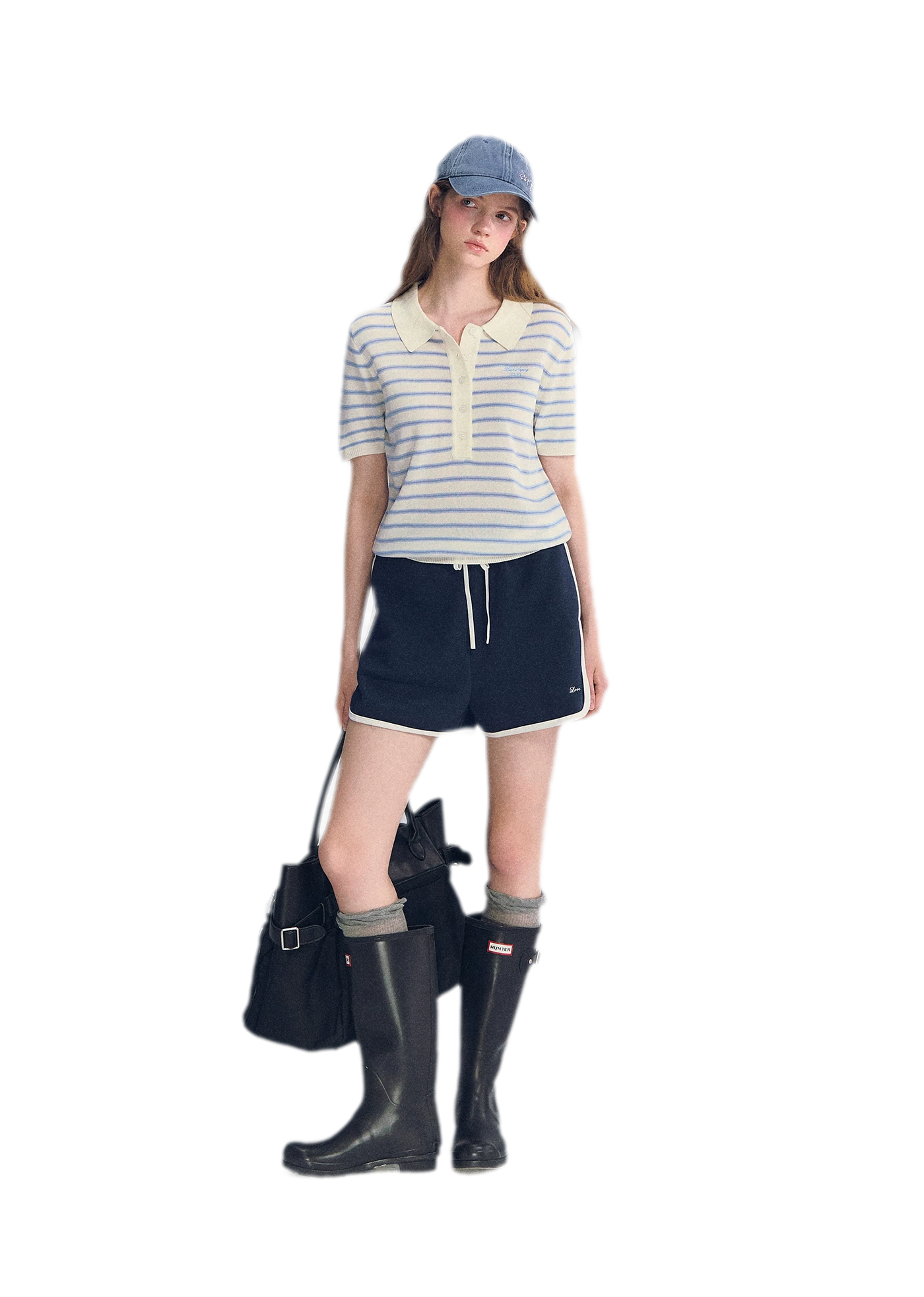 Embroidered Piping Shorts