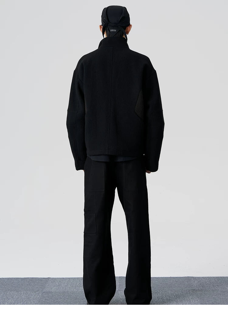 Wool Blend Stand-Collar Jacket