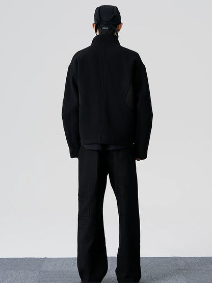 Wool Blend Stand-Collar Jacket
