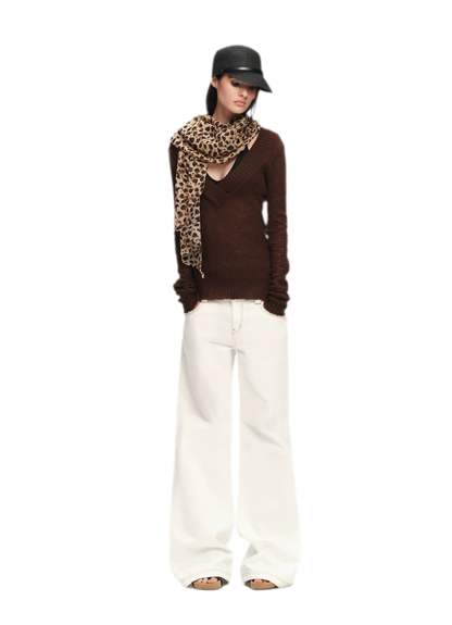 Contrast Stitch Flared Jeans