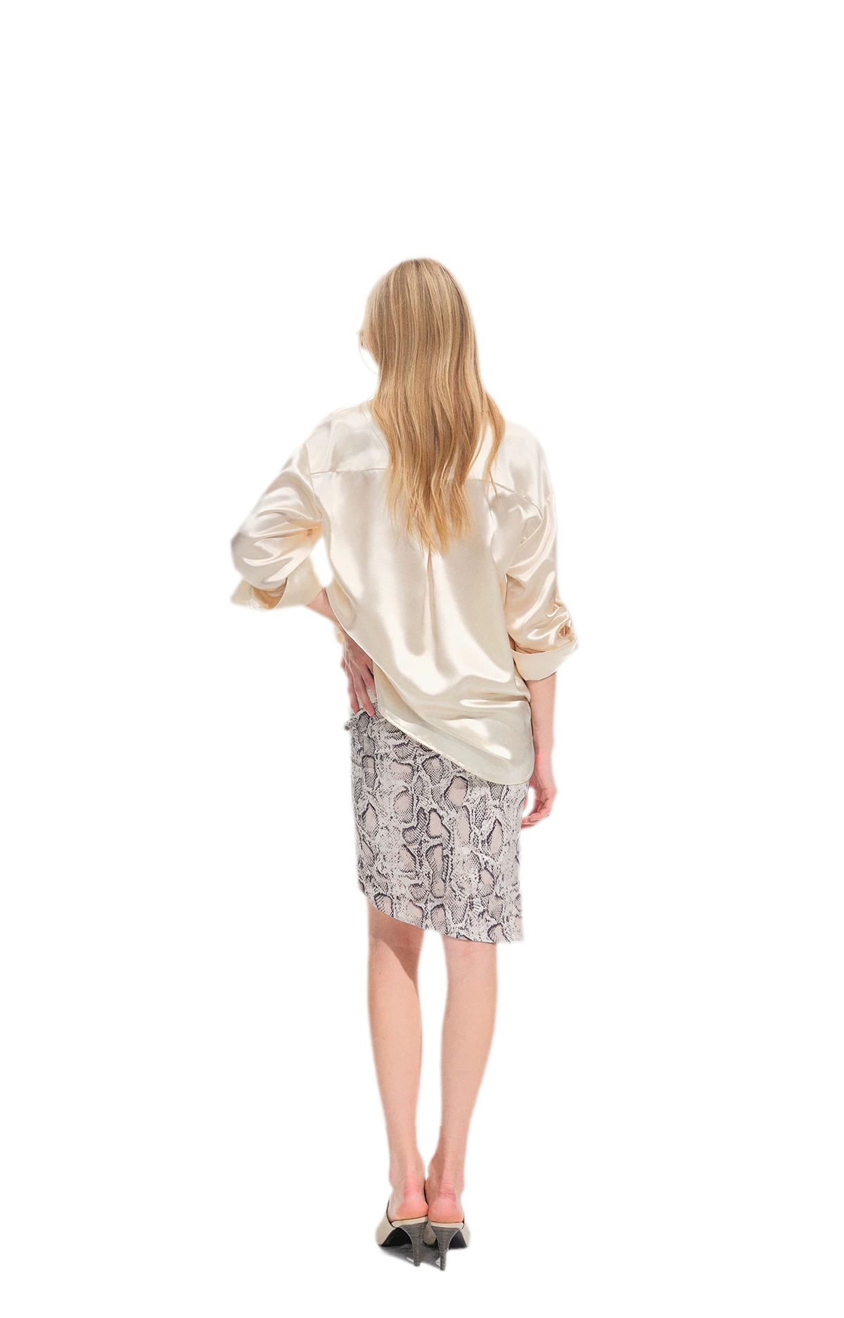 Camisa holgada de acetato brillante