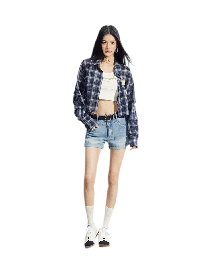 Cropped Plaid Sun Shirt