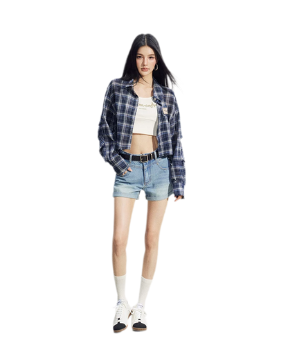 Cropped Plaid Sun Shirt